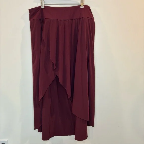 Halara Breezeful Skirt 3X Skirt High Waisted High Low Ruffle 2-in-1 Flow Midi - Picture 4 of 9